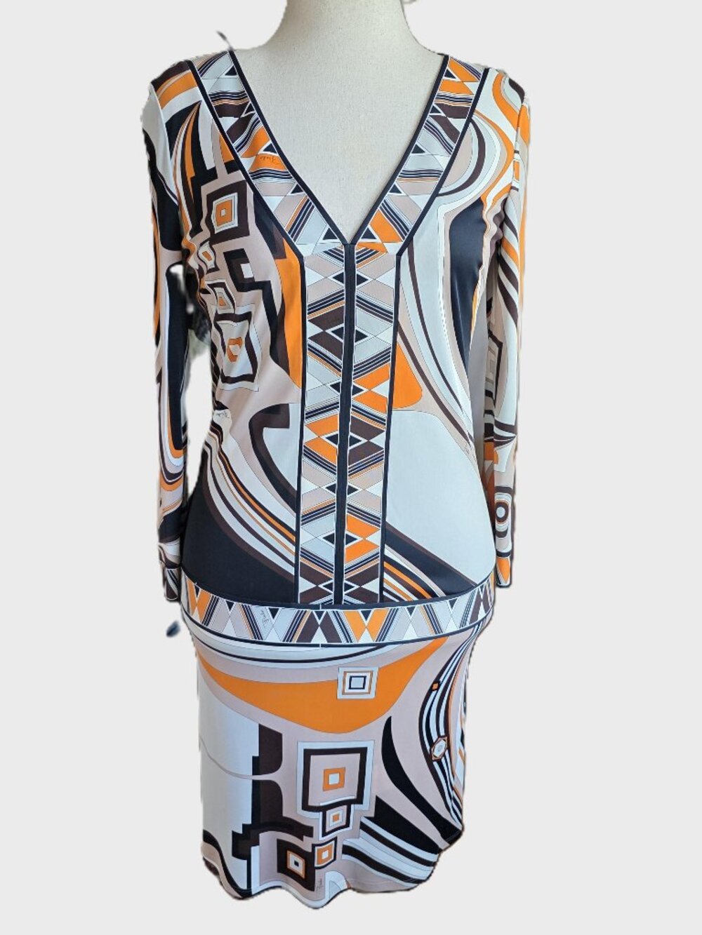 Early 2000's Emilio Pucci Geometric Print Dress